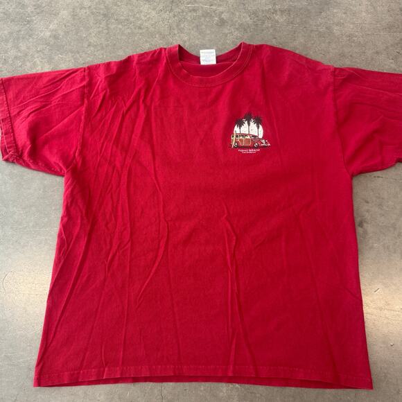 Vintage Y2K Pismo Beach Surf California Cotton Red Car Graphic Tee Men XL - Picture 2 of 5